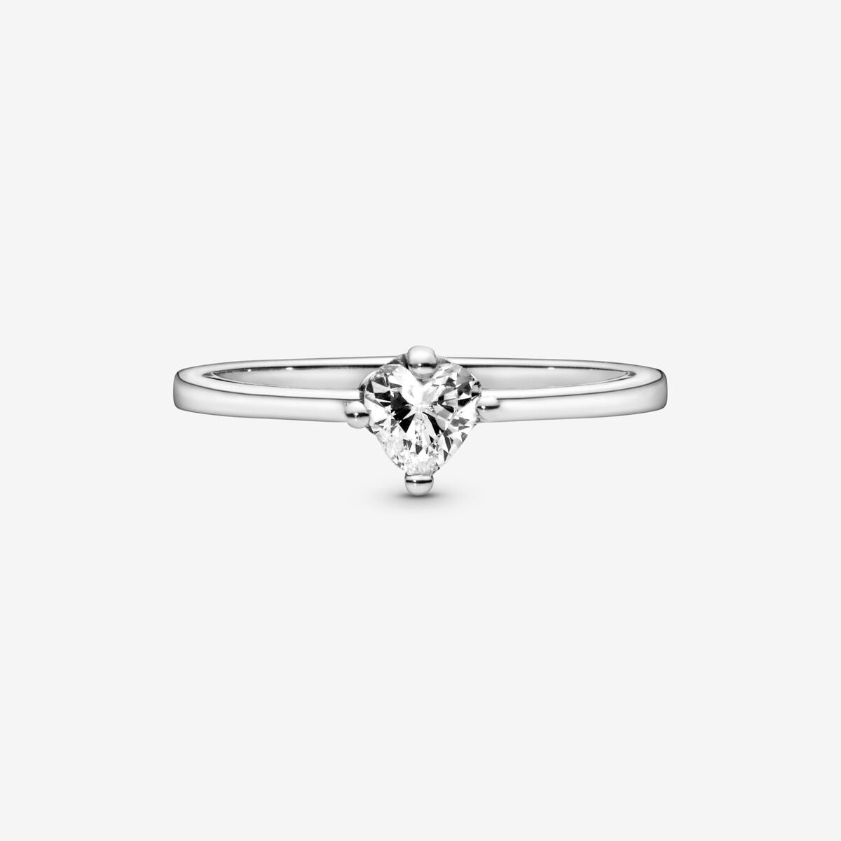 Pandora Clear Heart Solitaire Ring, Size 50,with Gift Box