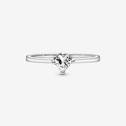 Pandora Clear Heart Solitaire Ring, Size 50,with Gift Box