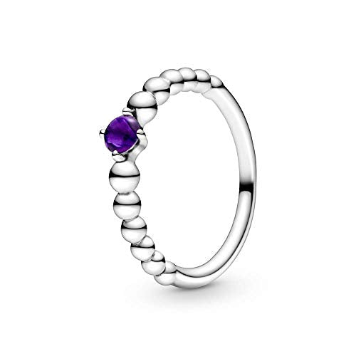 Pandora Sterling Silver Ring with Treated Purple Topaz, Size 54