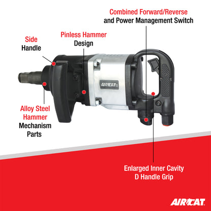 AIRCAT 1992-1: 1-Inch Straight Impact Wrench with Pinless Hammer Mechanism 2,000 ft-lbs