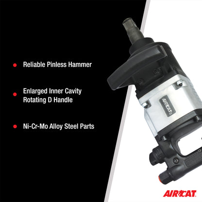 AIRCAT 1992-1: 1-Inch Straight Impact Wrench with Pinless Hammer Mechanism 2,000 ft-lbs