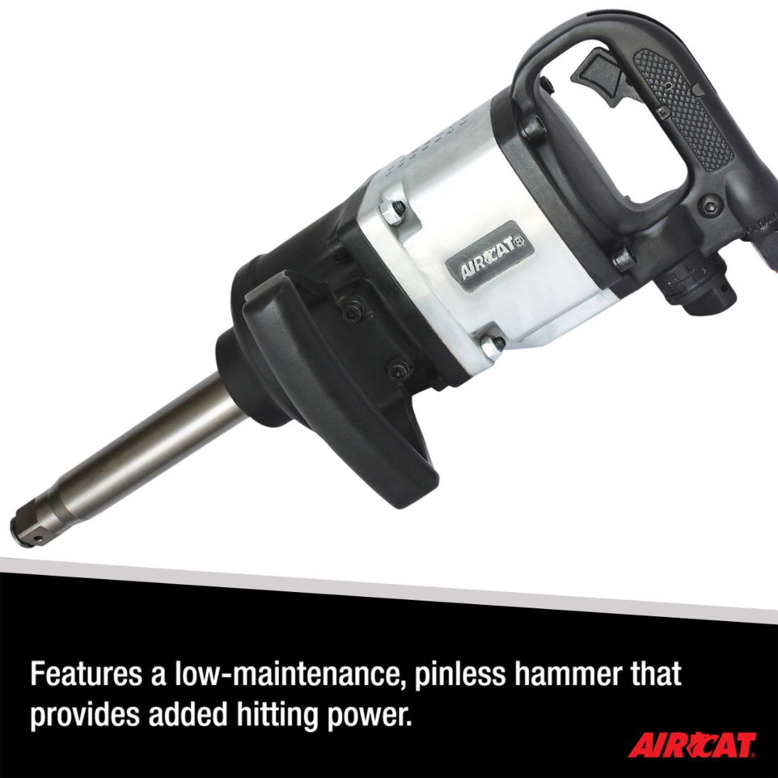 AIRCAT 1992 1-Inch Straight Impact Wrench with 8-Inch Extended Anvil 2,000 ft-lbs