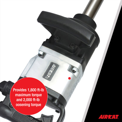 AIRCAT 1992 1-Inch Straight Impact Wrench with 8-Inch Extended Anvil 2,000 ft-lbs