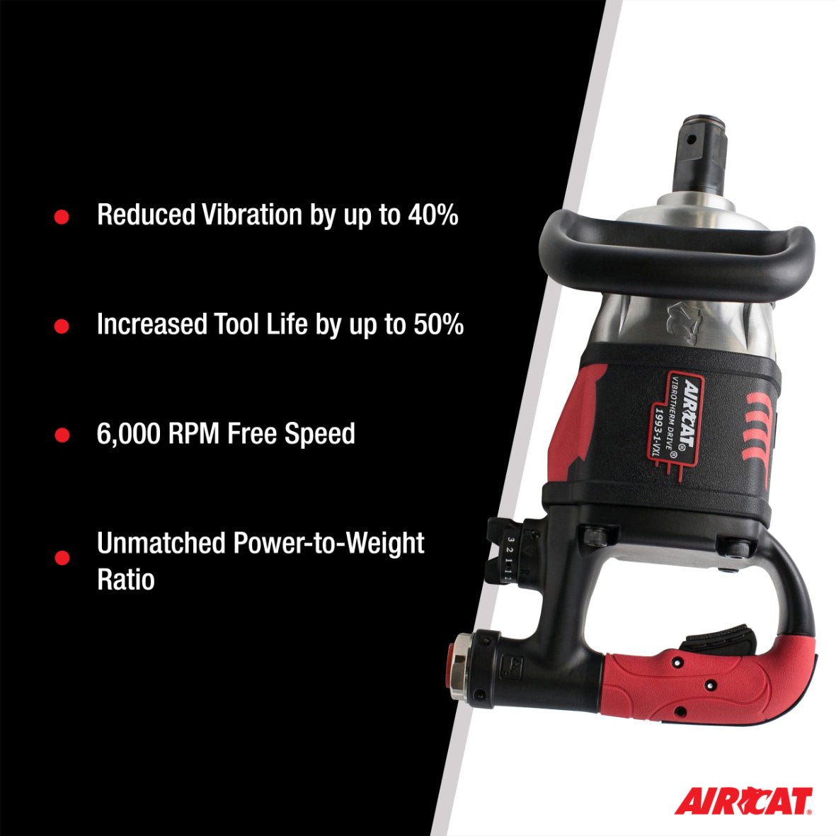 AirCAT 1993-1-VXL 1" VIBROTHERM DRIVE‚Ñ¢ Straight Impact Wrench 2100 ft-lb