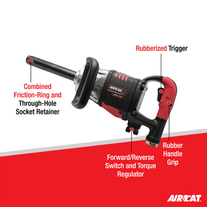 AIRCAT 1993-VXL: 1-Inch Vibrotherm Drive Composite Straight Impact Wrench with 7-Inch Anvil