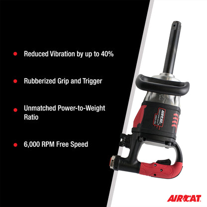 AIRCAT 1993-VXL: 1-Inch Vibrotherm Drive Composite Straight Impact Wrench with 7-Inch Anvil