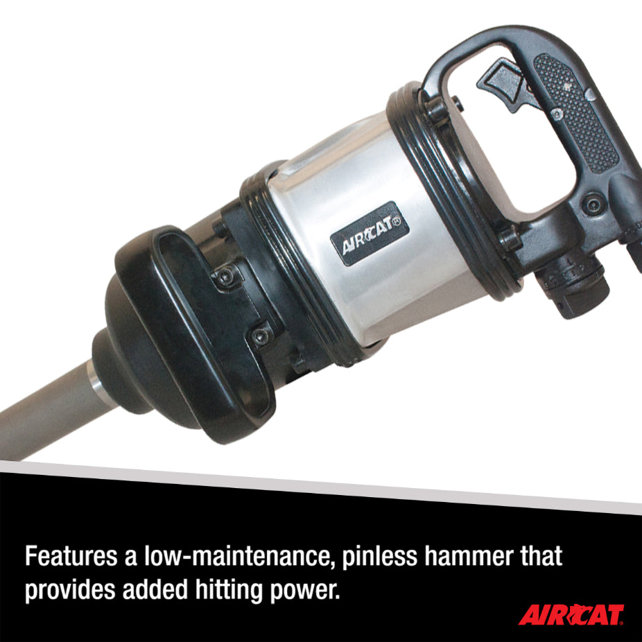 AIRCAT 1994 1-Inch Super Duty Straight Impact Wrench with 8-Inch Extended Anvil 2,500 ft-lbs