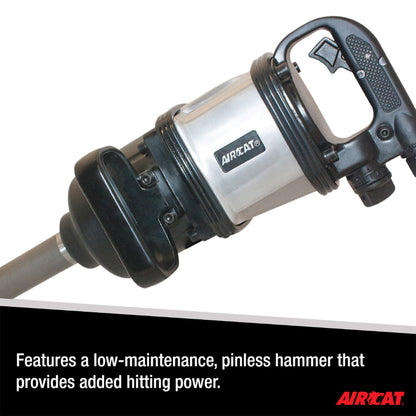 AIRCAT 1994 1-Inch Super Duty Straight Impact Wrench with 8-Inch Extended Anvil 2,500 ft-lbs