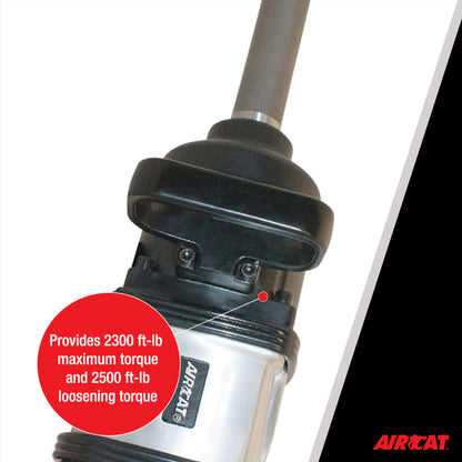 AIRCAT 1994 1-Inch Super Duty Straight Impact Wrench with 8-Inch Extended Anvil 2,500 ft-lbs