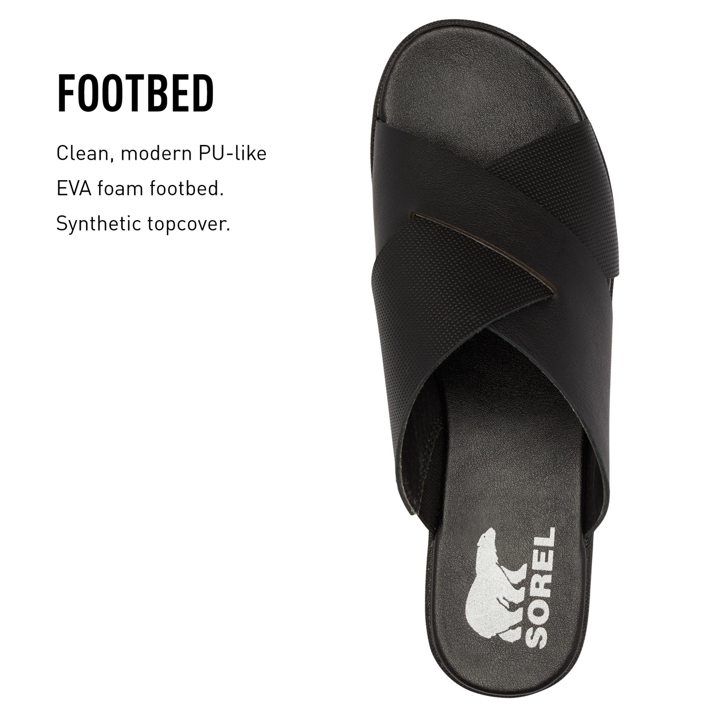 SOREL Women's Cameron Flatform Mule Sandals - Black, Sea Salt - Size 11