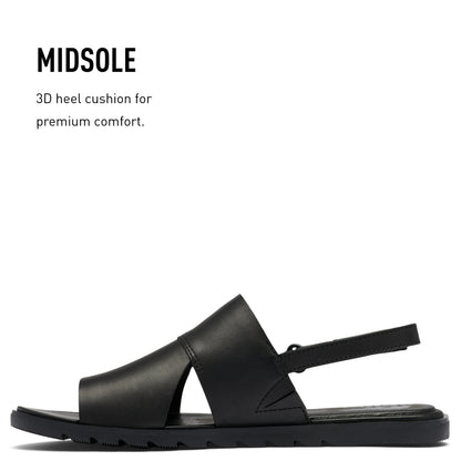 SOREL Women's Ella II Slingback Sandals - Black, White - Size 5.5