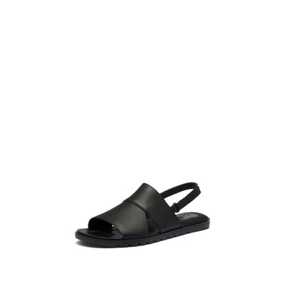 SOREL Women's Ella II Slingback Sandals - Black, White - Size 6