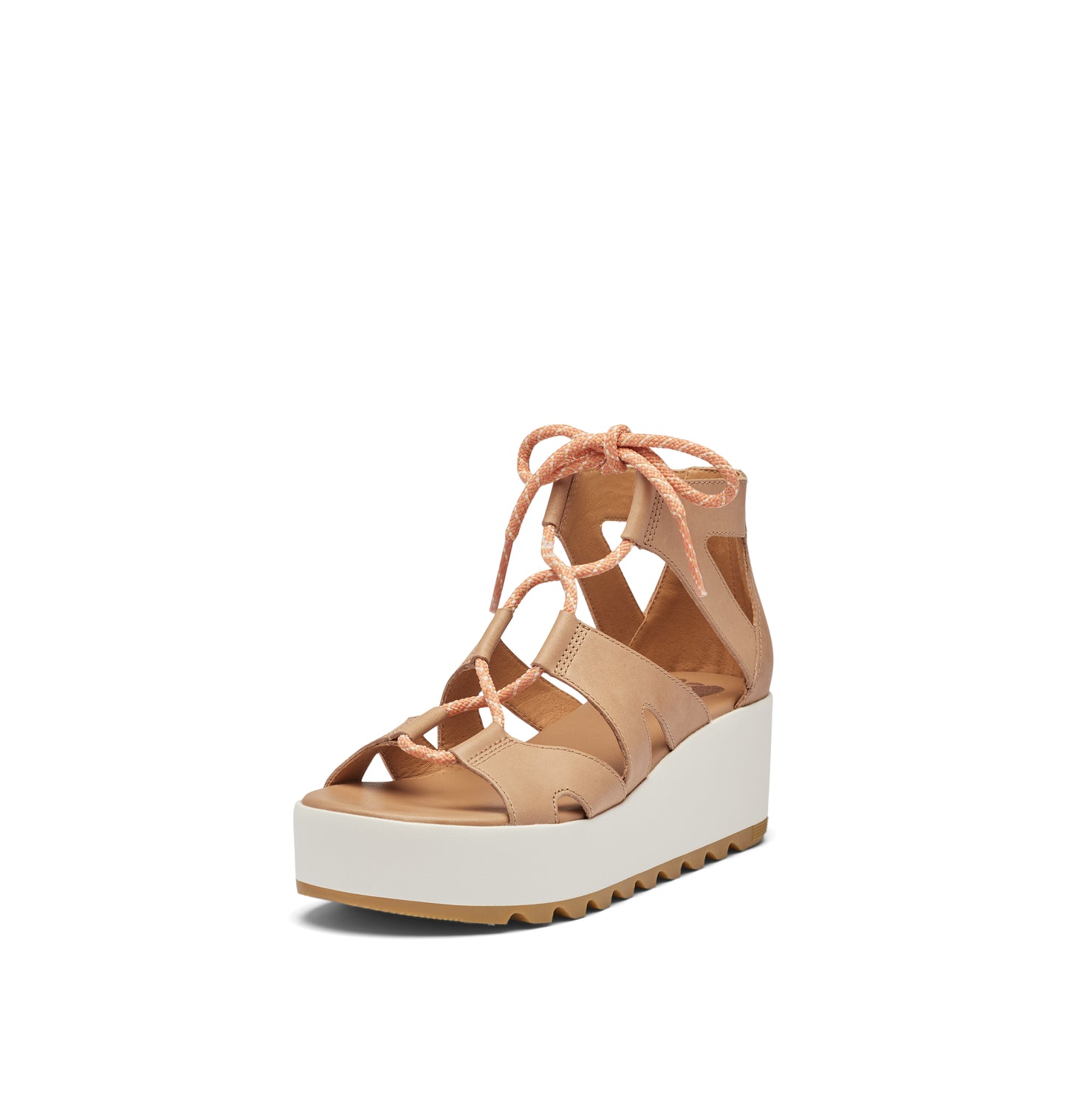 SOREL Women's Cameron Flatform Lace Sandals - Honest Beige - Size 5.5