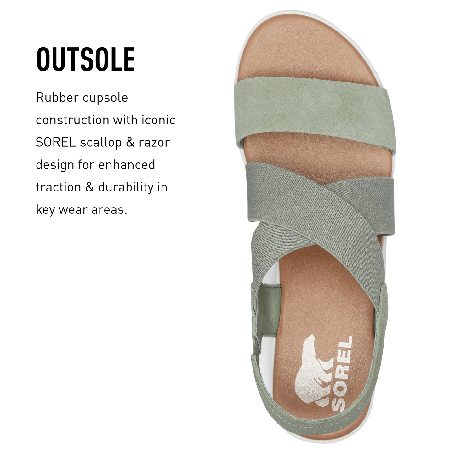 Sorel Women's Cameron‚Ñ¢ Flatform Slingback - Safari, Sea Salt - Size 10.5