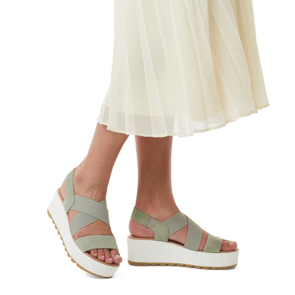 Sorel Women's Cameron‚Ñ¢ Flatform Slingback - Safari, Sea Salt - Size 10.5