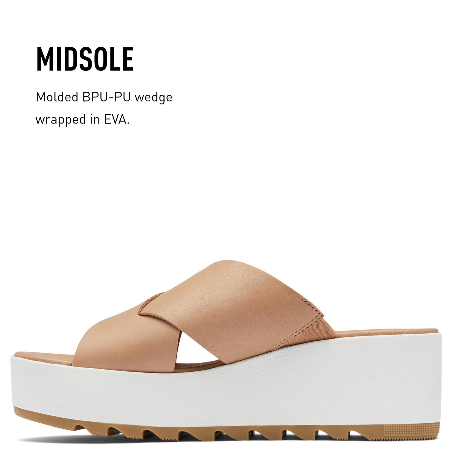 SOREL Women's Cameron Flatform Mule Sandals - Honest Beige, Sea Salt - Size 10