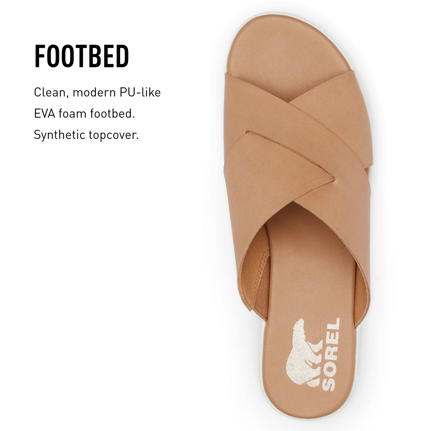 SOREL Women's Cameron Flatform Mule Sandals - Honest Beige, Sea Salt - Size 10