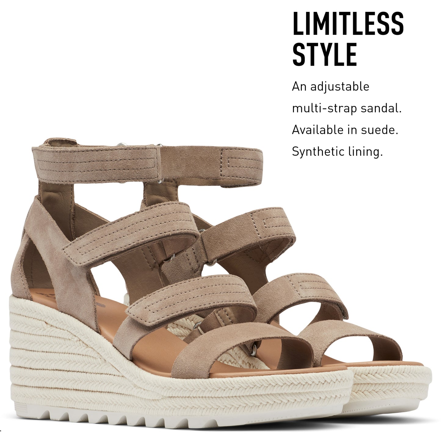 SOREL Women's Cameron Wedge Multistrap Sandals - Omega Taupe, Sea Salt - Size 10