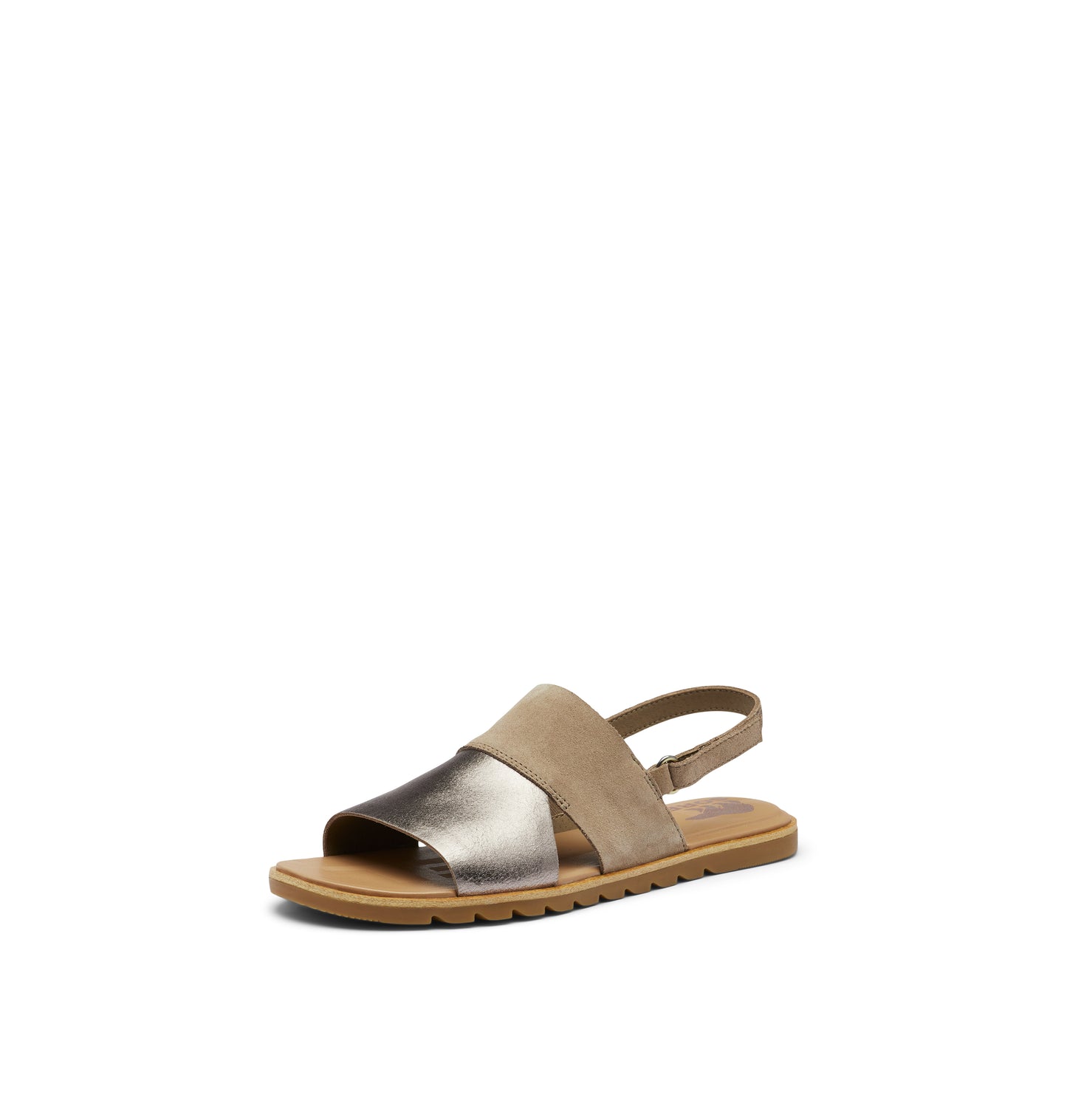 SOREL Women's Ella II Slingback Sandals - Ash Brown, Chalk - Size 6.5