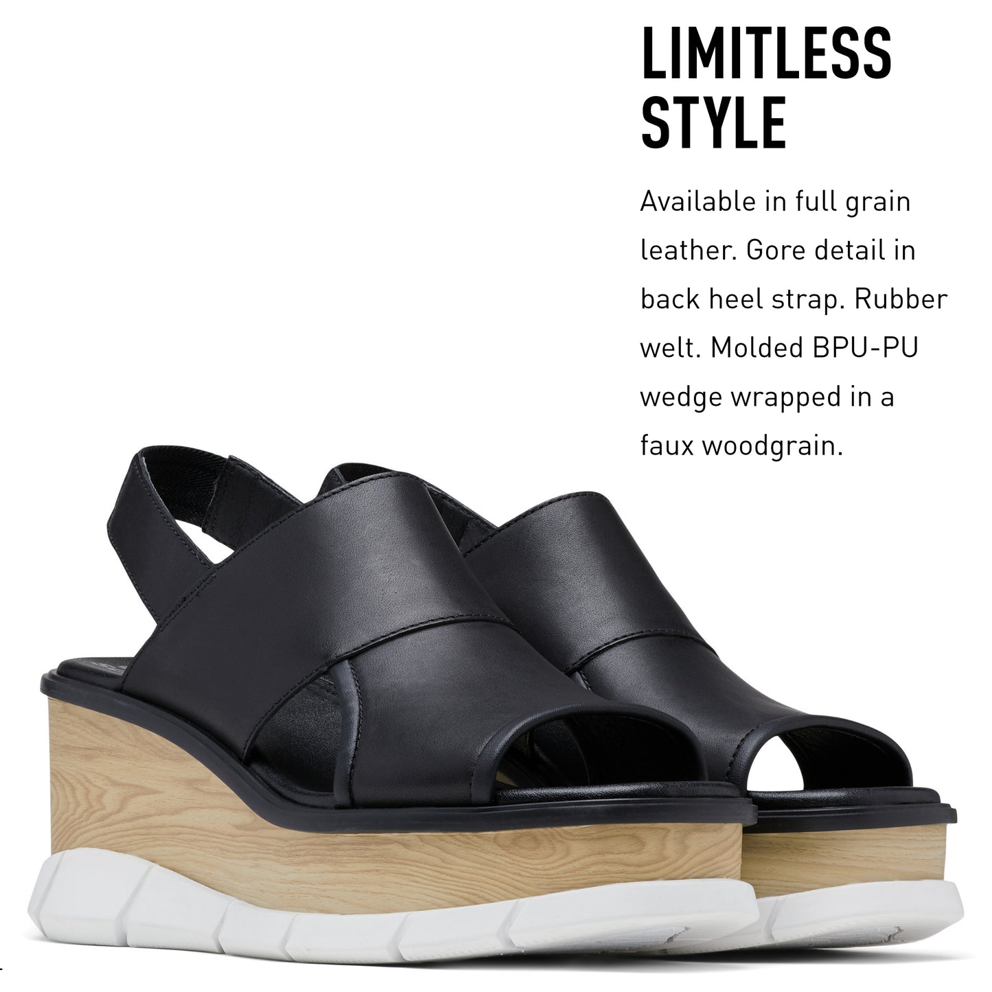 SOREL Women's Joanie III Slingback Sandals - Black, White - Size 12