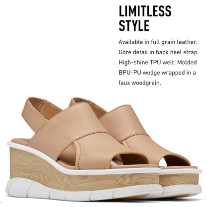 SOREL Women's Joanie III Slingback Sandals - Honest Beige, White - Size 10.5