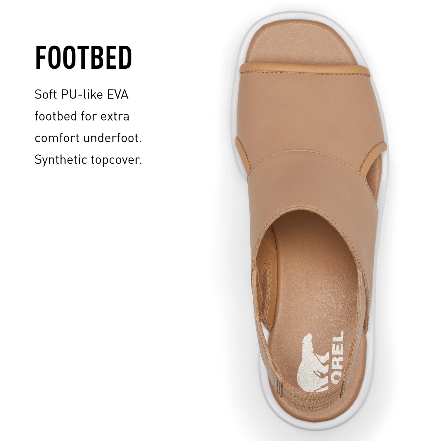 SOREL Women's Joanie III Slingback Sandals - Honest Beige, White - Size 9