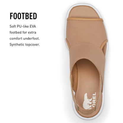 SOREL Women's Joanie III Slingback Sandals - Honest Beige, White - Size 10.5