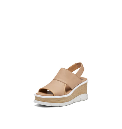 SOREL Women's Joanie III Slingback Sandals - Honest Beige, White - Size 9