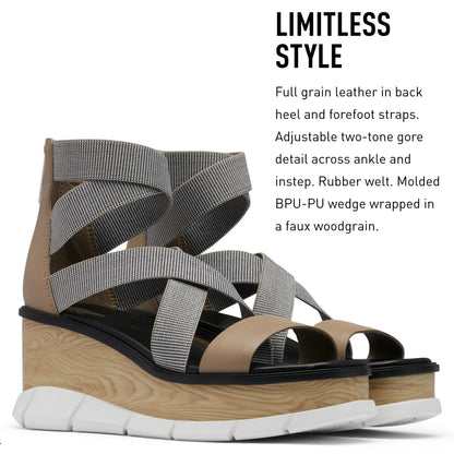 SOREL Women's Joanie III Sport Strap Sandals - Omega Taupe, White - Size 8