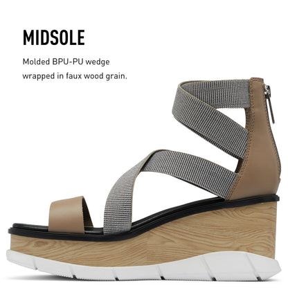 SOREL Women's Joanie III Sport Strap Sandals - Omega Taupe, White - Size 7