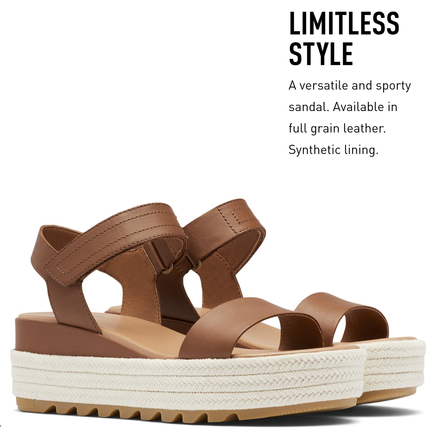 SOREL Women's Cameron Flatform Sandals - Velvet Tan, Chalk - Size 10.5