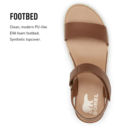 SOREL Women's Cameron Flatform Sandals - Velvet Tan, Chalk - Size 10.5