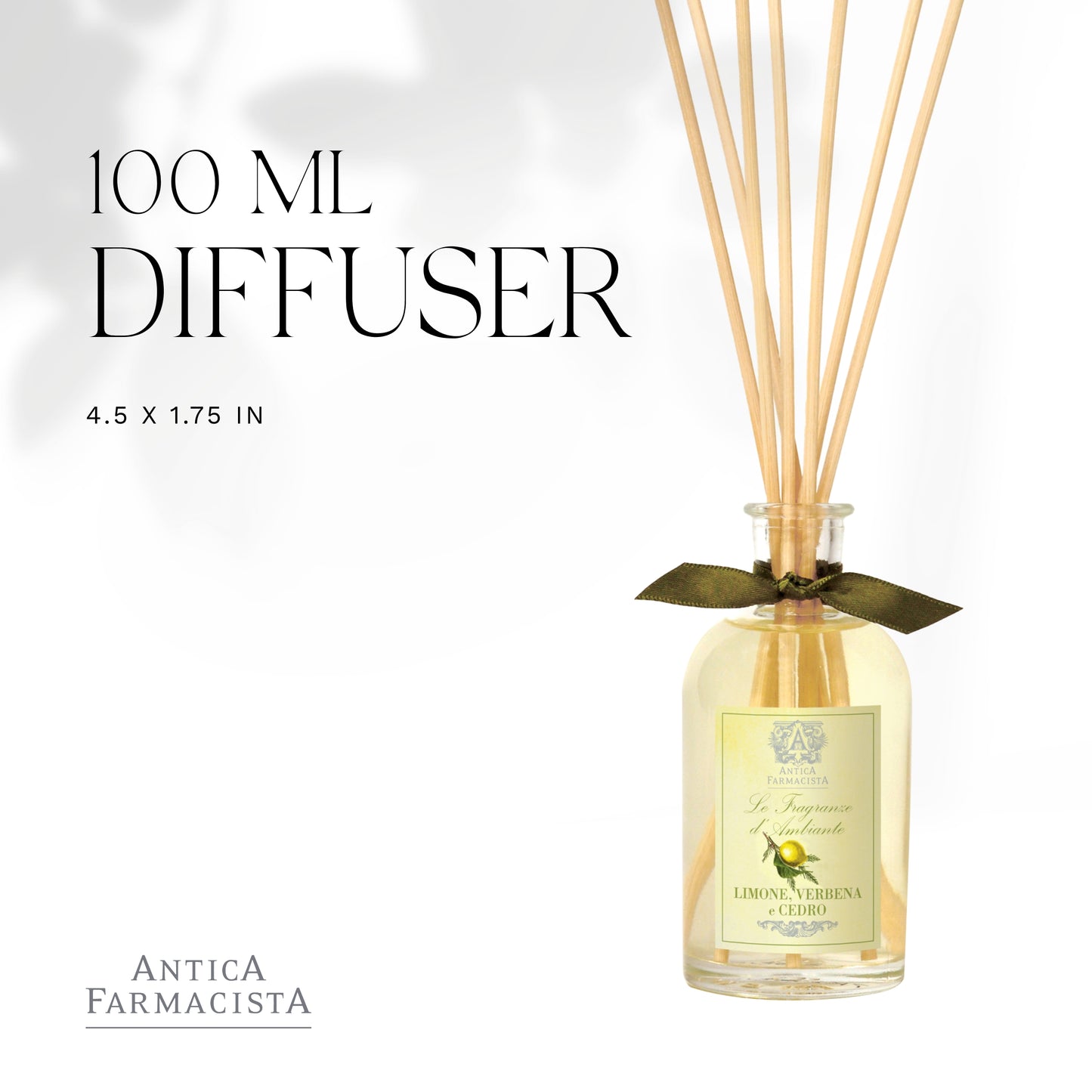 Antica Farmacista Home Ambiance Diffuser, 3.4 Fl Oz, Lemon Verbena & Cedar