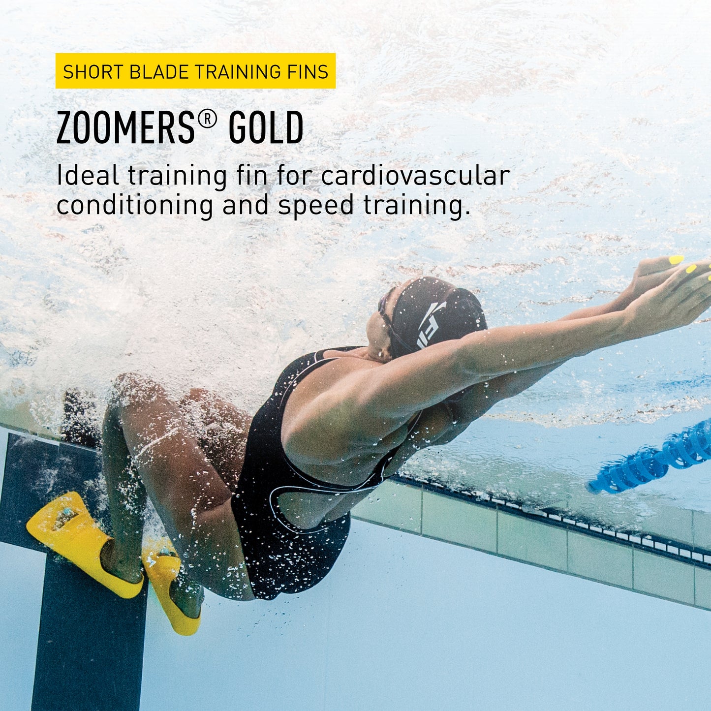 FINIS Zoomers Gold Swim Fins - Size D, Male (5.5-7) Female (6.5-8)