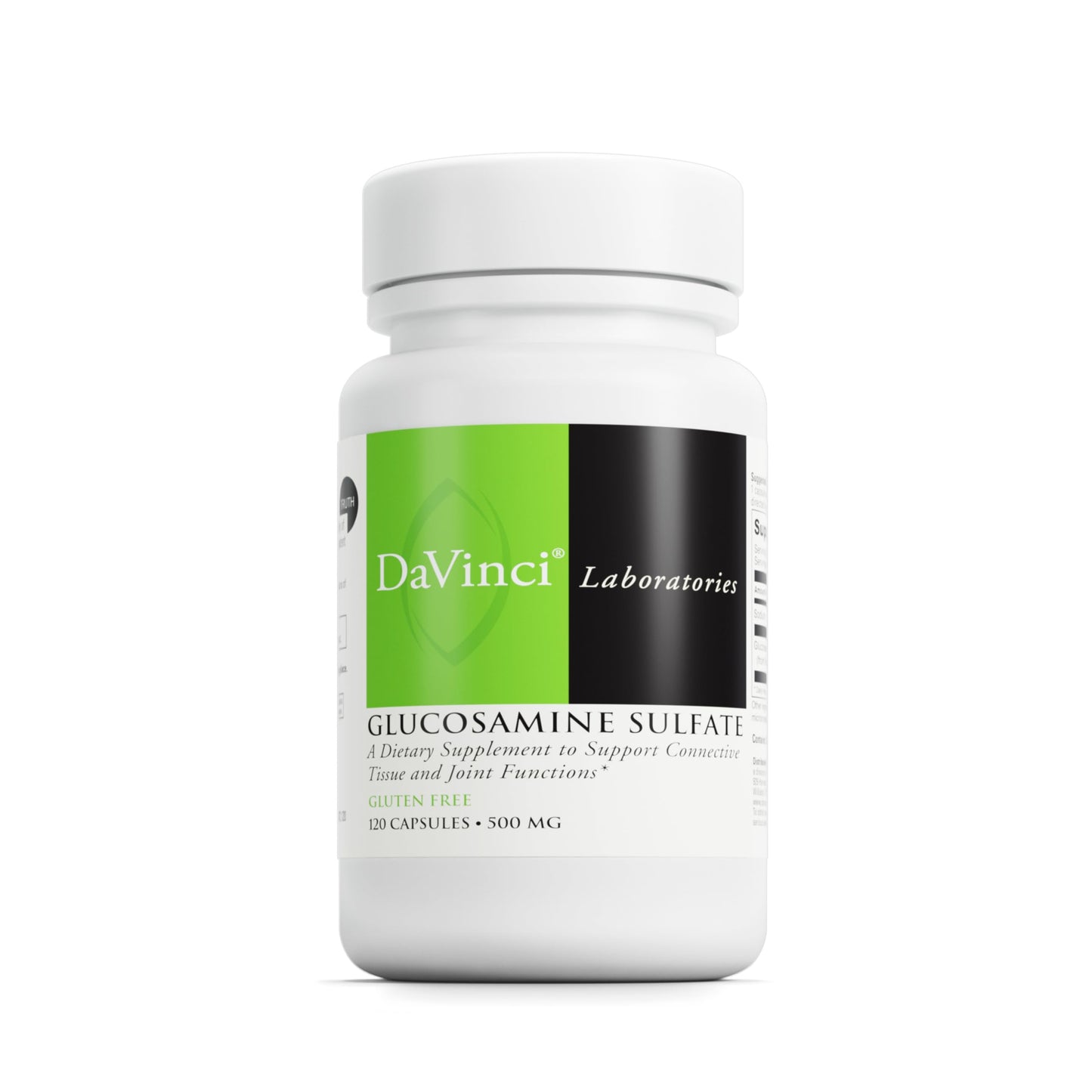 DaVinci Labs Glucosamine Sulfate - A Dietary Supplement to Support Connective Tissue and Joint Functions - Gluten-Free - 500 mg - 120 Capsules
