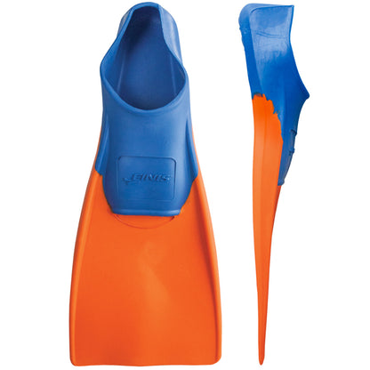 FINIS Long Floating Fins for Swimming and Snorkeling , Blue/Orange, XXS (Jr. 11-1)