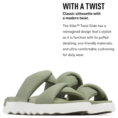 Sorel Women's Viibe‚Ñ¢ Twist Slide - Safari, Stone Green - Size 5