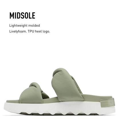 Sorel Women's Viibe‚Ñ¢ Twist Slide - Safari, Stone Green - Size 5
