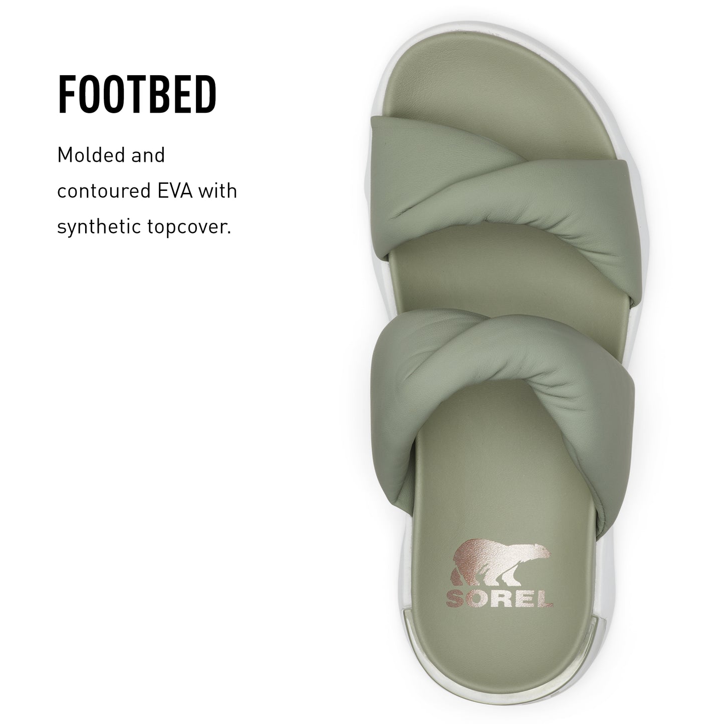 Sorel Women's Viibe‚Ñ¢ Twist Slide - Safari, Stone Green - Size 5