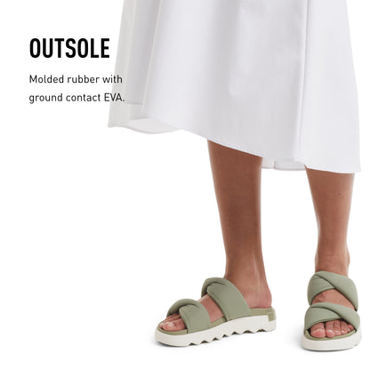Sorel Women's Viibe‚Ñ¢ Twist Slide - Safari, Stone Green - Size 5