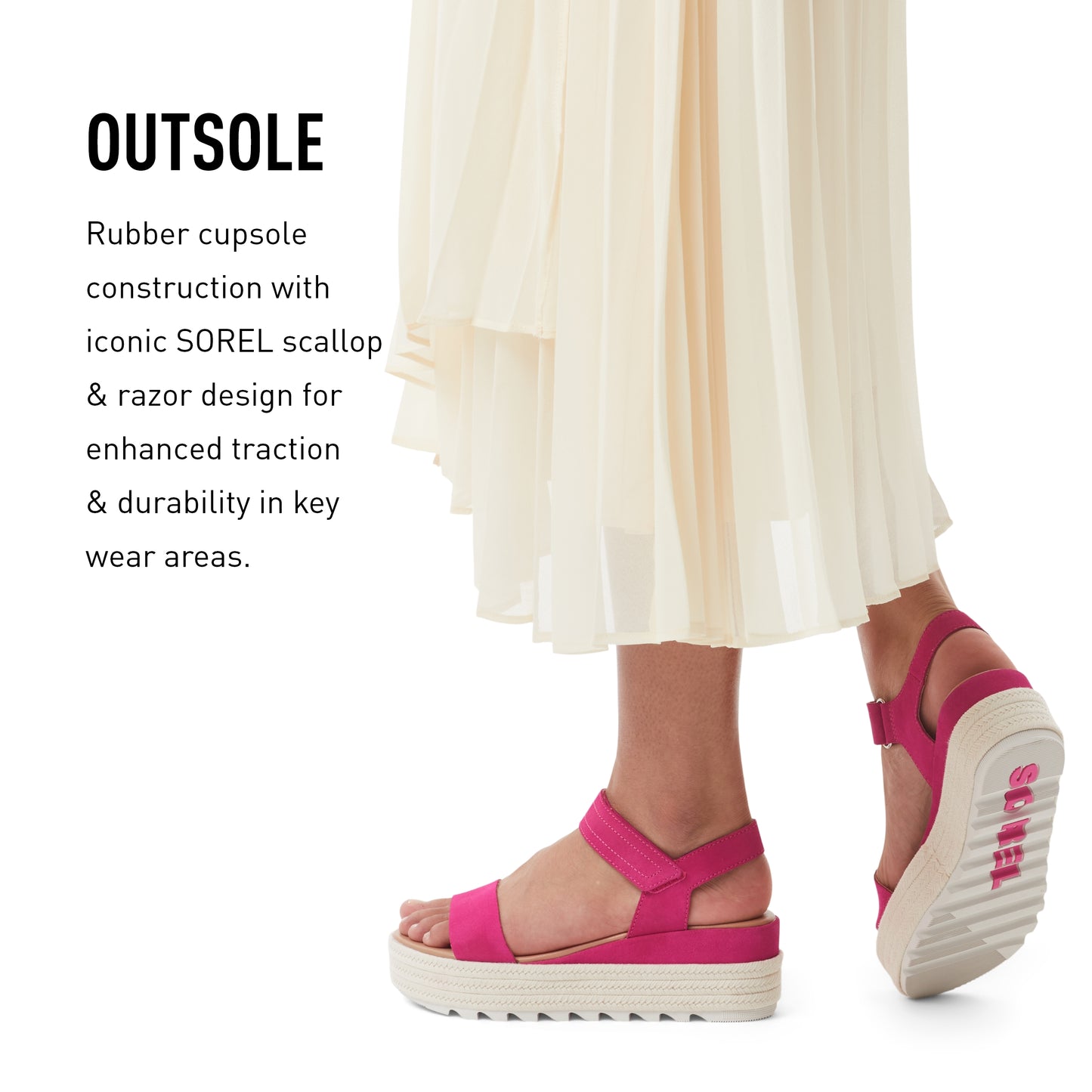 SOREL CAMERON‚Ñ¢ FLATFORM CORD SANDAL Sea Salt, Gum 16, 10