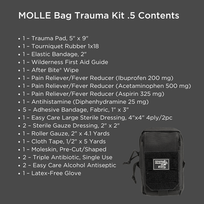 MOLLE Bag Trauma Kit 0.5 (Black Bag)