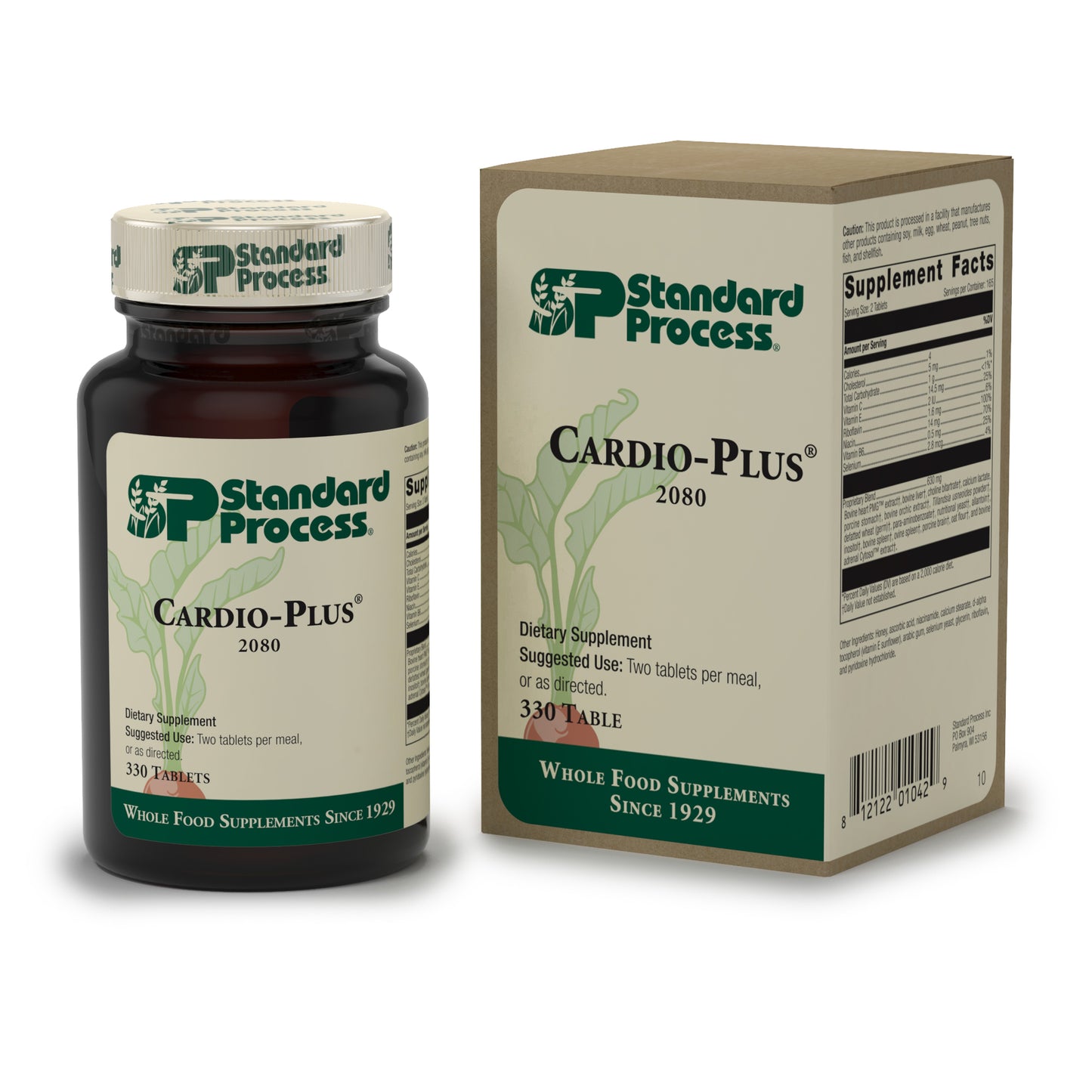 Standard Process Cardio-Plus - Supports Heart Health and Blood Flow with Antioxidant Activity from Vitamin C, Vitamin E, Riboflavin, Niacin, Vitamin B6, Choline, Selenium, and More - 330 Tablets