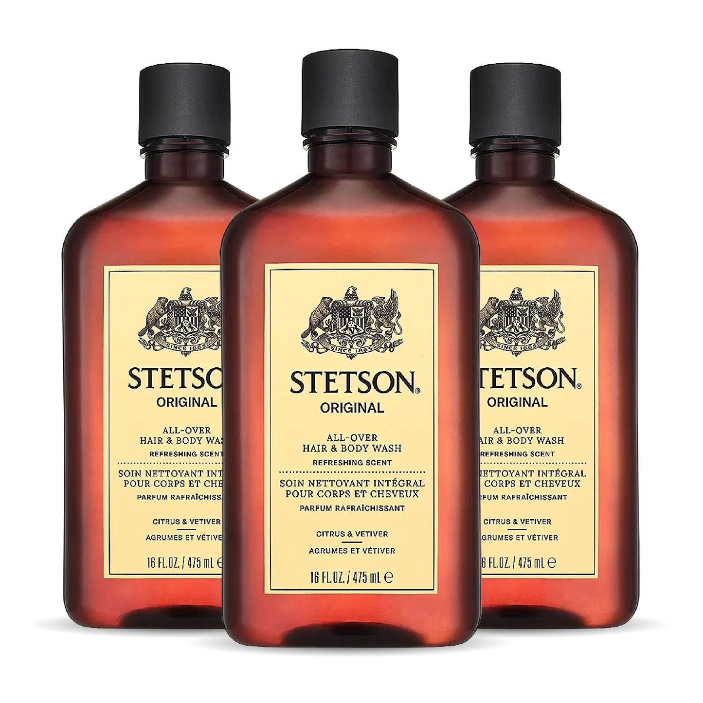 SCENT BEAUTY, Stetson Original All Over Hair & Body Wash - 3 Pack
