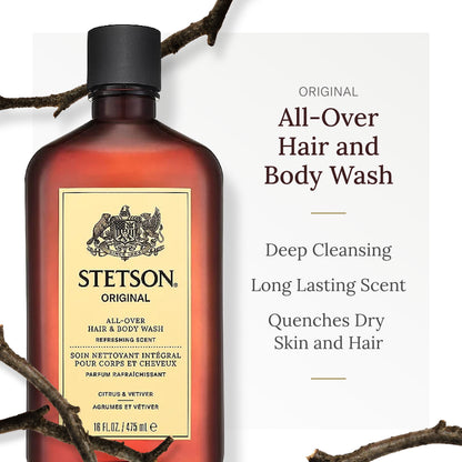 SCENT BEAUTY, Stetson Original All Over Hair & Body Wash - 3 Pack