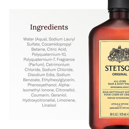 SCENT BEAUTY, Stetson Original All Over Hair & Body Wash - 3 Pack