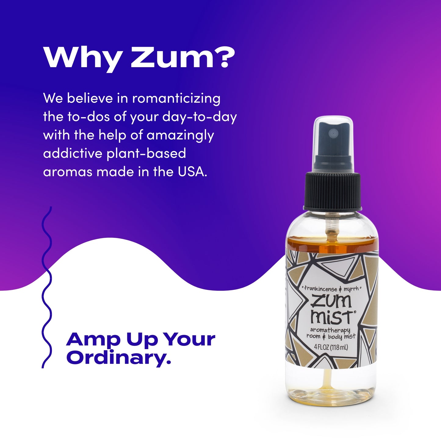 Zum Mist Room and Body Spray - Frankincense and Myrrh - 4 fl oz (2 Pack)