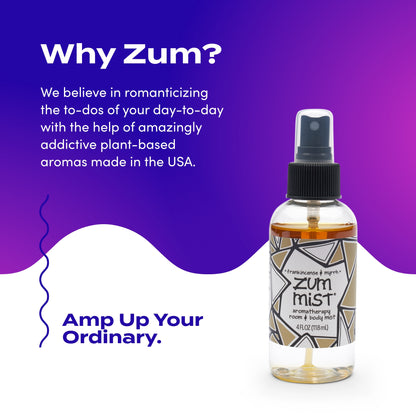 Zum Mist Room and Body Spray - Frankincense and Myrrh - 4 fl oz (2 Pack)
