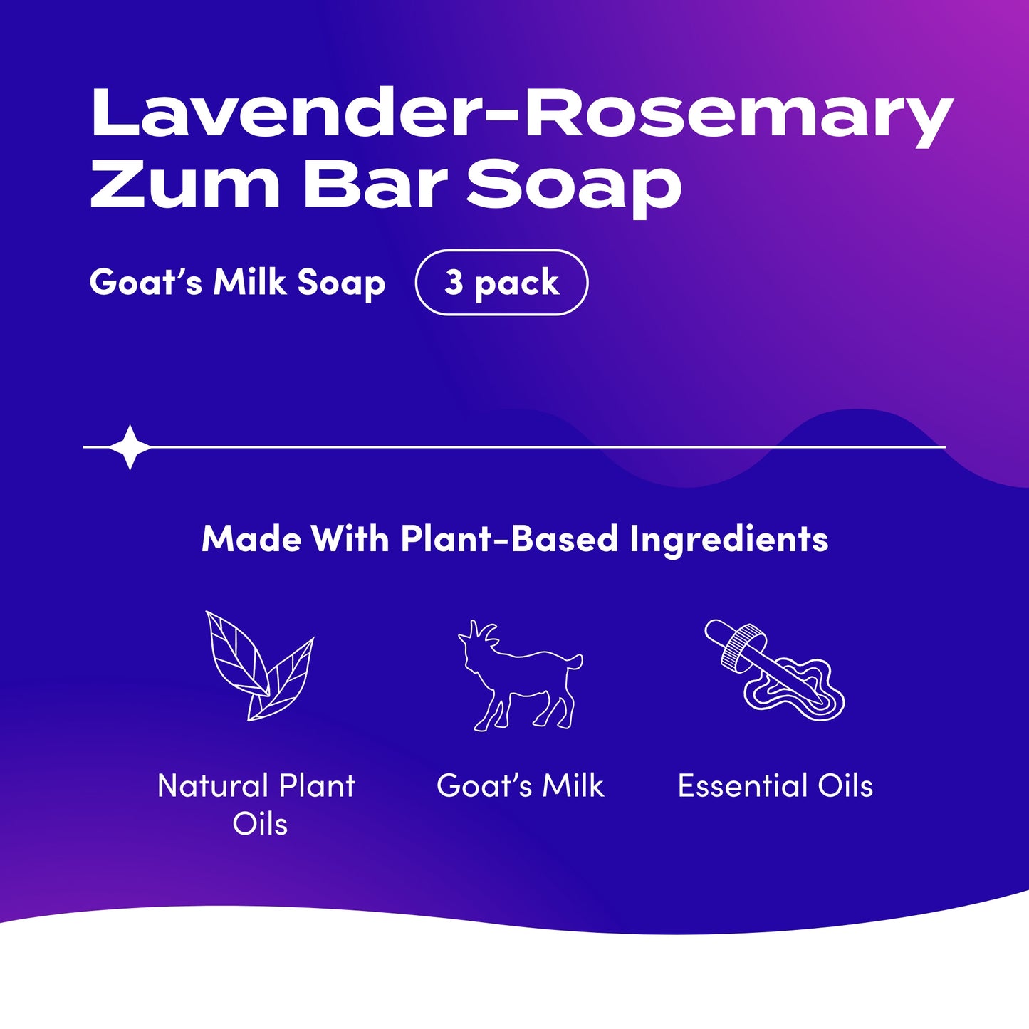 Zum Bar Goat's Milk Soap - Lavender-Rosemary - 3 oz (3 Pack)