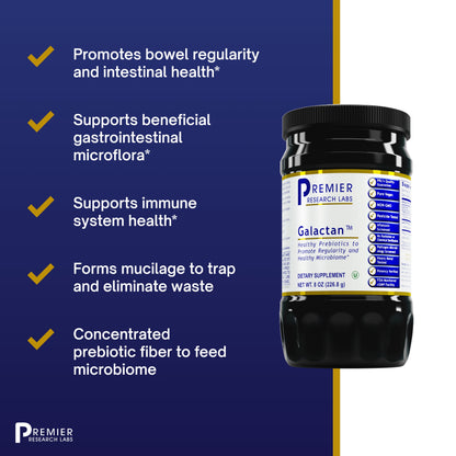 Premier Research Galactan, Immune-Supporting Fiber & Gastrointestinal Support, Dietary Supplement, 8 Oz (226.8 G)
